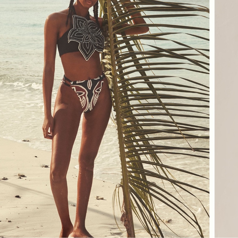 Anthropologie Black Minimalist Bikini Swimwear